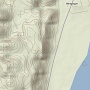 Vista no mapa de alturas (ponto mais alto medido com gps = 125m, na vale tem 75m)